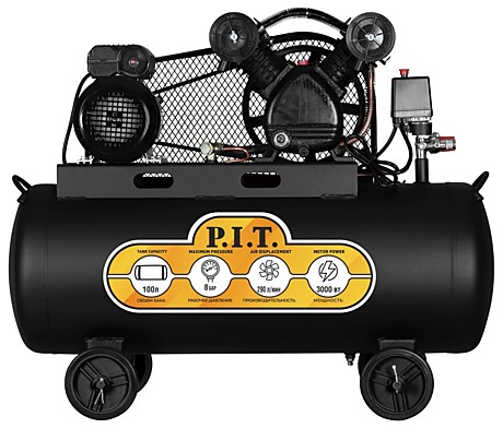 Компрессор P.I.T. PAC100-C2 (220V,100 л,370 л/мин.)