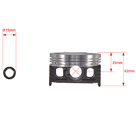 Поршневой комплект 4Т d62,0 CG150 d-62, pin-15 НИЗКИЙ (тефлон) SM-PARTS