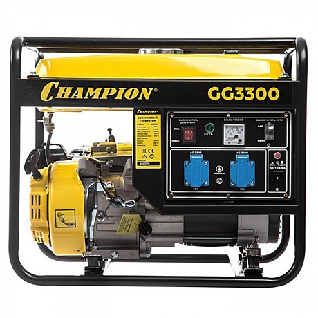 Генератор бенз.Champion GG3300 (2,6/3.0кВт,расход 1,6л/ч, вес 41,5кг, бак 15л.)