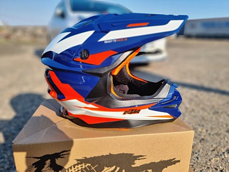 Мотошлем (кроссовый) KIOSHI 803 KTM (СИНИЙ/ОРАНЖЕВЫЙ) M