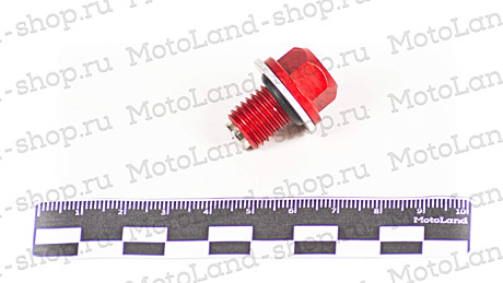 Болт сливной масла IGP CNC с магнитом М12 х1,50 (Sport, Senke) КРАСНАЯ