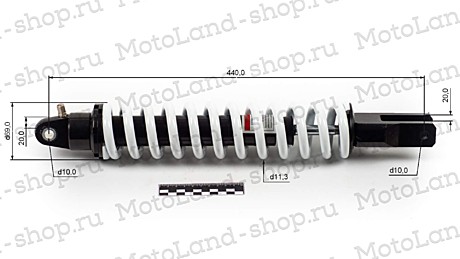 Амортизатор задний L=440 центральный