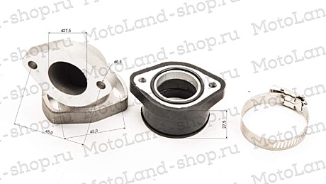 Коллектор впускной 4T #4 28мм металл поворотный 110-160см3