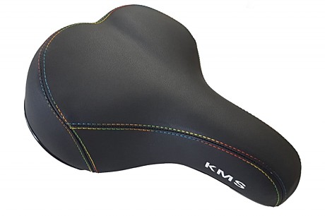 Седло вело SADDLE 3079 с ЦВЕТНОЙ СТРОЧКОЙ с пружинами и замком седла
