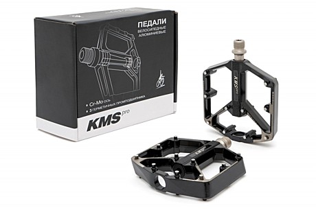 Педаль вело KMS PRO Cr-Mo ось 3 пром.подш., с лазерной грав., инд. уп.
